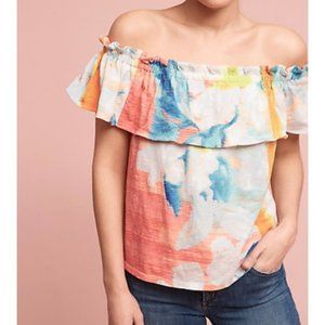 Anthropologie Meadow Rue Tie Dye off shoulder top